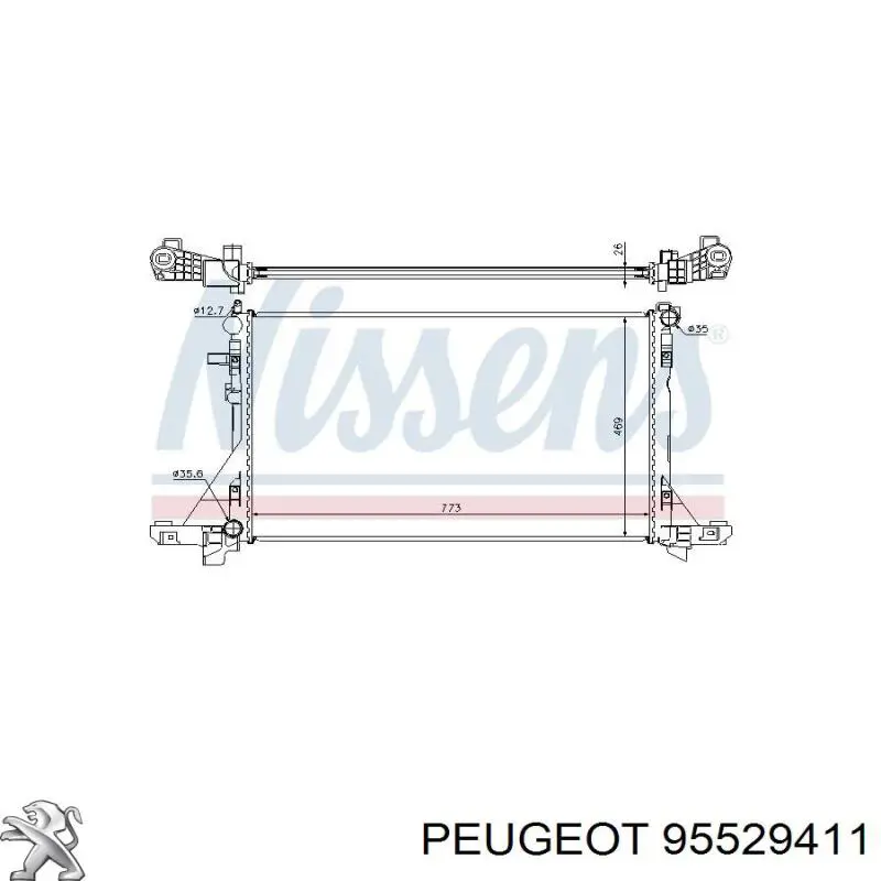 Радіатор охолодження двигуна 95529411 Peugeot/Citroen