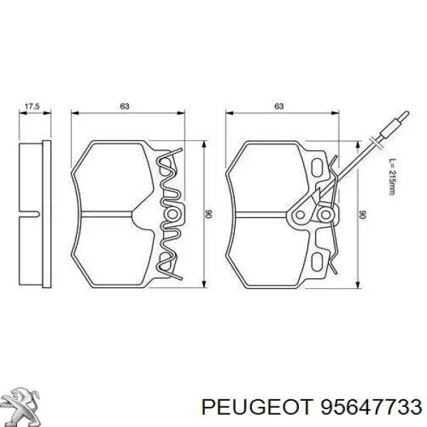 Колодки гальмівні передні, дискові 95647733 Peugeot/Citroen