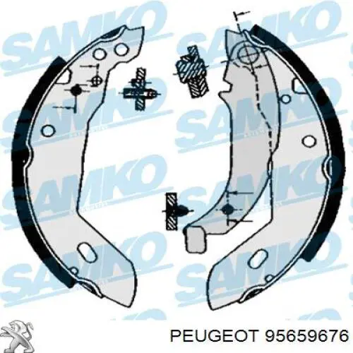 Колодки гальмові задні, барабанні Peugeot/Citroen 95659676 ціна, від 14.95 USD