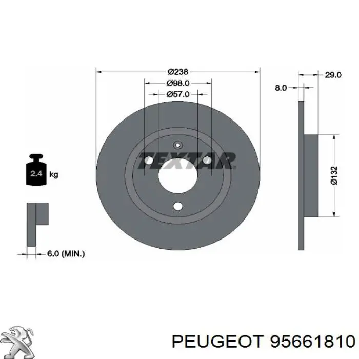 95661810 Peugeot/Citroen диск гальмівний передній