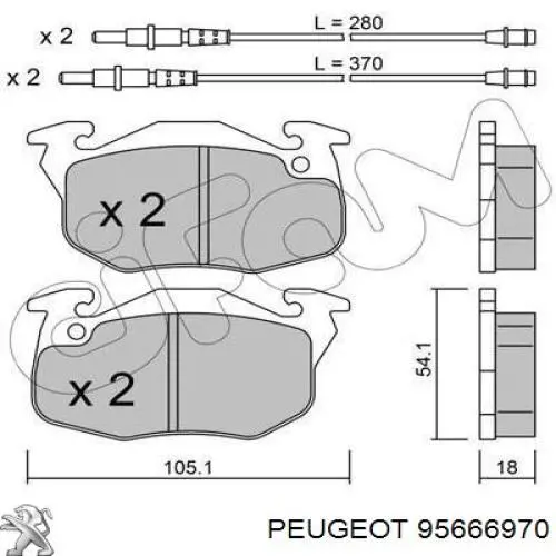 Гальмівні колодки Peugeot/Citroen 95666970 ціна, від 16.02 USD