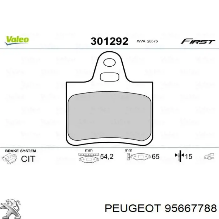 Колодки гальмові задні, дискові 95667788 Peugeot/Citroen