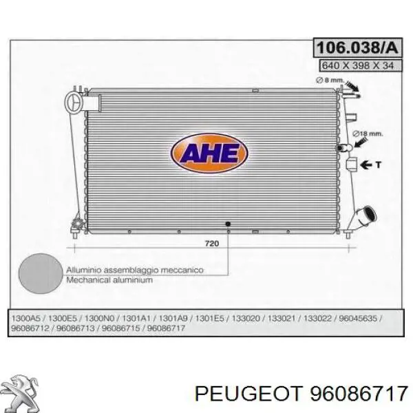 Радіатор основний Peugeot/Citroen 96086717 ціна, від 121.72 USD