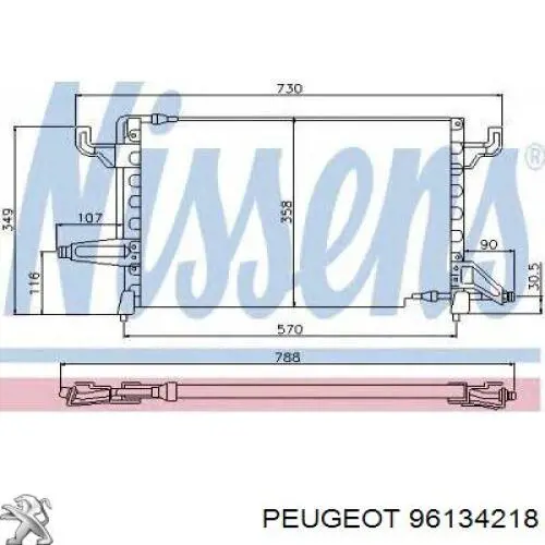 Конденсатор кондиціонера Peugeot/Citroen 96134218 ціна, від 166.23 USD