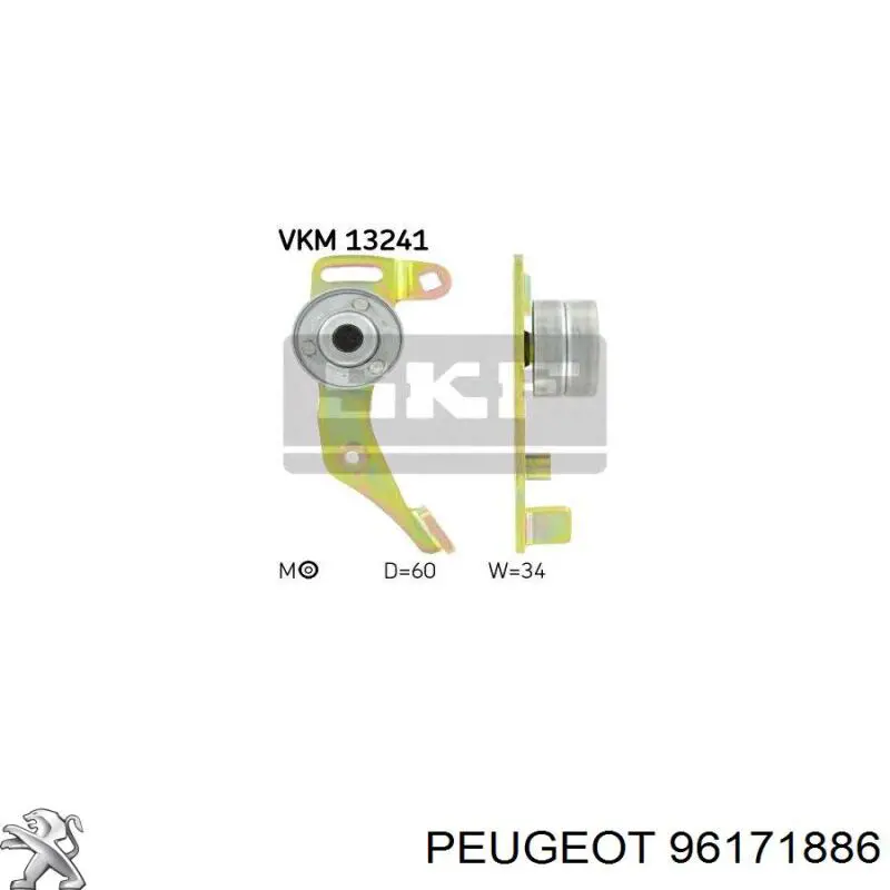 96171886 Peugeot/Citroen ролик натягувача ременя грм