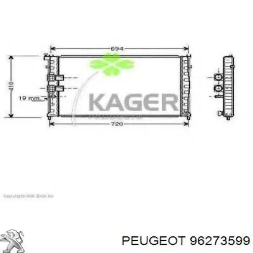 96273599 Peugeot/Citroen радіатор охолодження двигуна