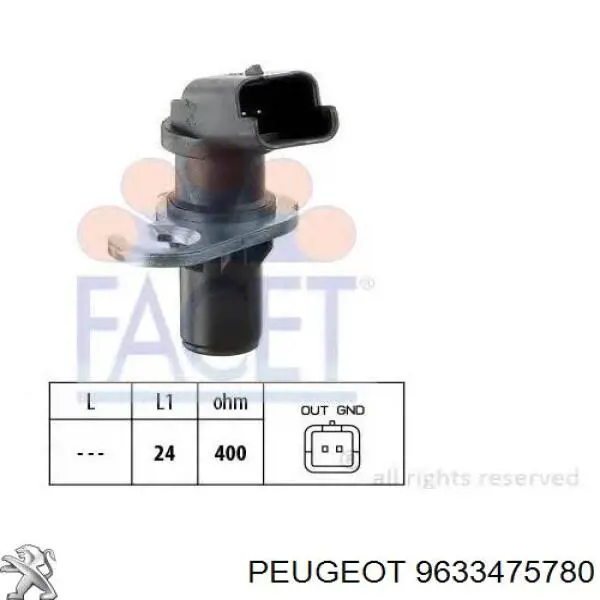 Купити 9633475780 Peugeot/Citroen Датчик положення (оборотів) коленвалу