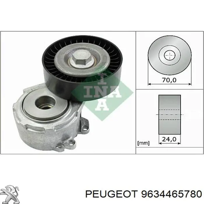 Натягувач приводного ременя Peugeot/Citroen 9634465780 ціна, від 14.64 USD