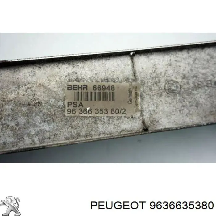 Купити 9636635380 Peugeot/Citroen Радіатор интеркуллера