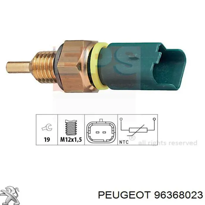 Купити 96368023 Peugeot/Citroen Датчик температури охолоджуючої рідини