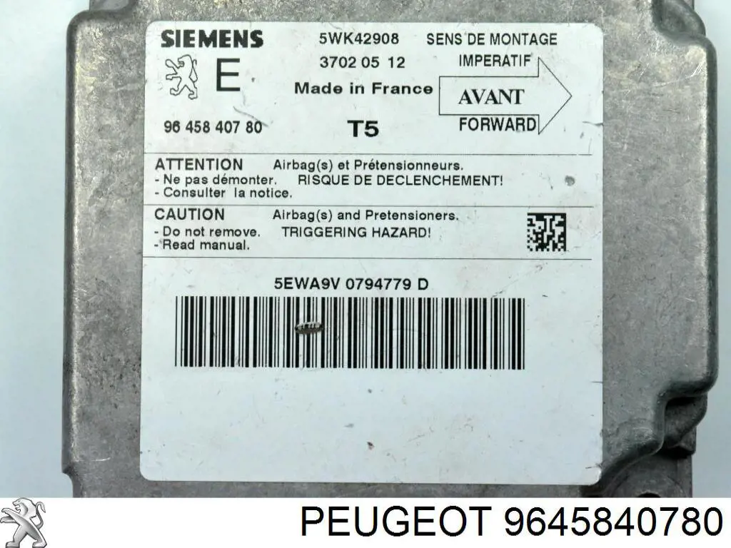 Модуль-процесор керування подушки безпеки Peugeot/Citroen 9645840780 ціна, від 8.44 USD