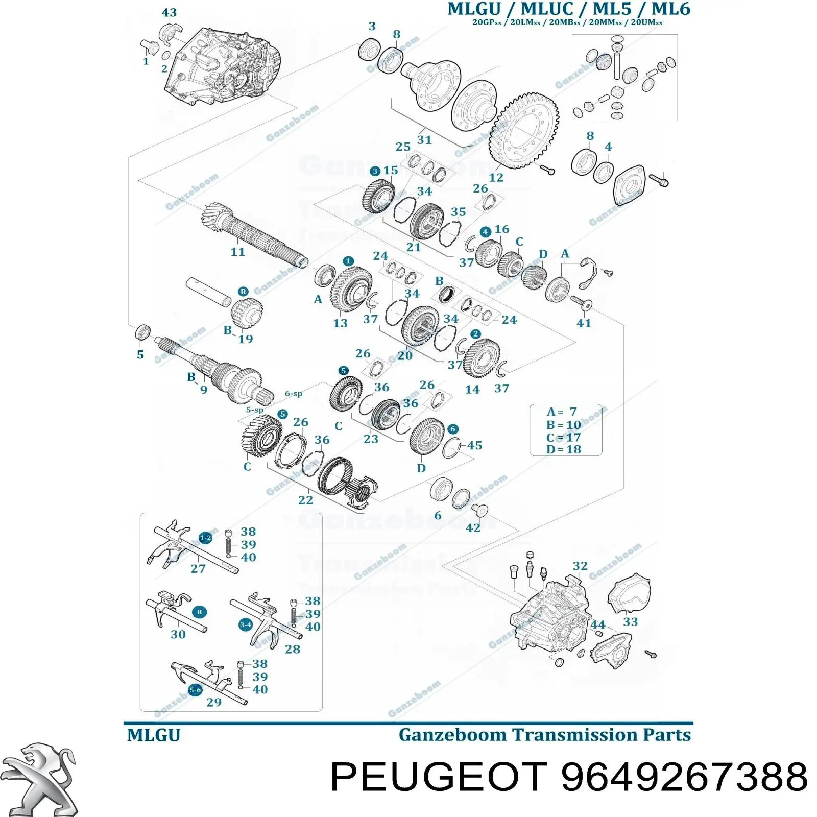 Шестерня 5-ї передачі, відома GP ORK9649267388 ціна, від 49.67 USD