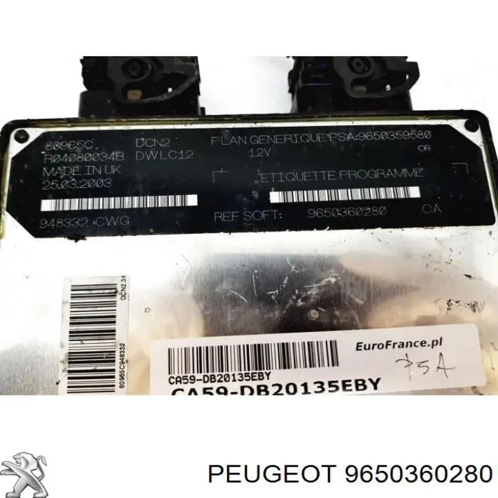 9650360280 Peugeot/Citroen Блок електронного управління