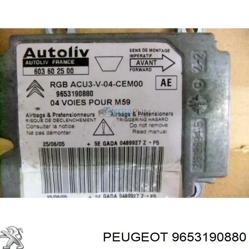 Купити 9653190880 Peugeot/Citroen Модуль-процесор керування подушки безпеки