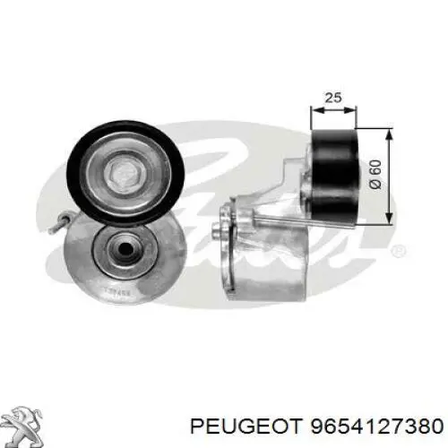 Натягувач приводного ременя Peugeot/Citroen 9654127380 ціна, від 29.36 USD