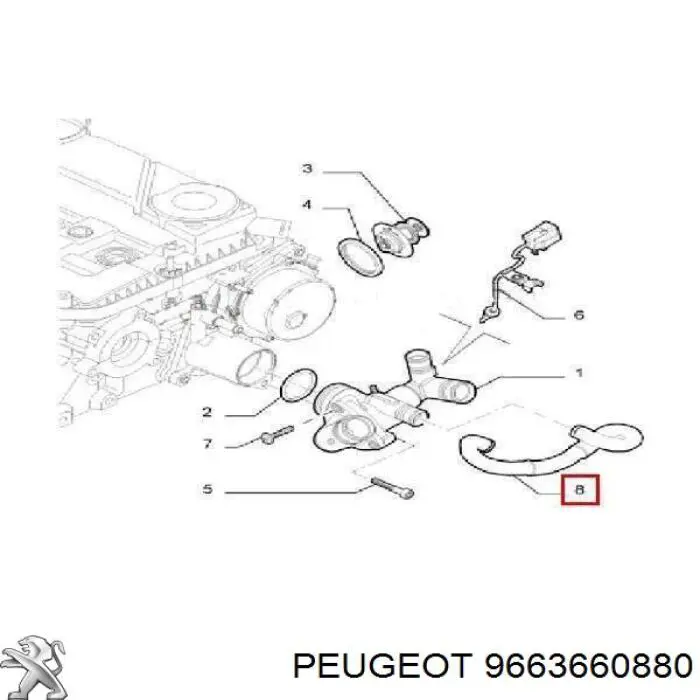 Купити 9663660880 Peugeot/Citroen Трубопроводи і шланги системи охолодження