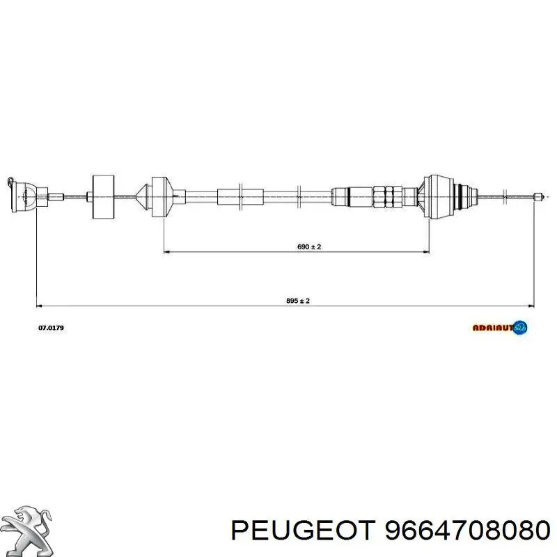 Трос зчеплення 9664708080 Peugeot/Citroen