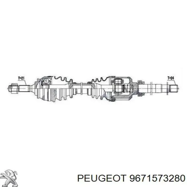  Піввісь (привід) передня, права Peugeot 301 