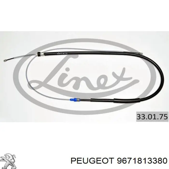 Трос ручного гальма задній, правий/лівий Peugeot/Citroen 9671813380 ціна, від 18.53 USD