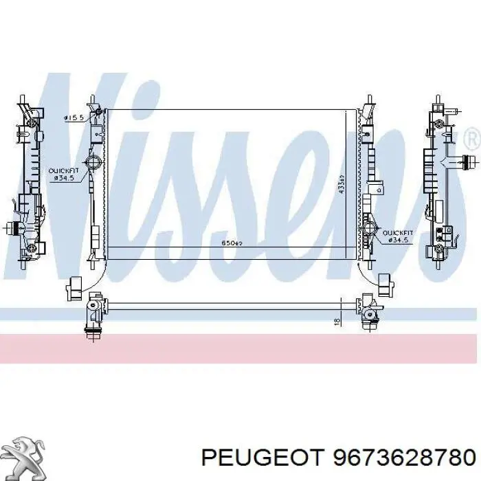 Радіатор основний Peugeot/Citroen 9673628780 ціна, від 87.48 USD