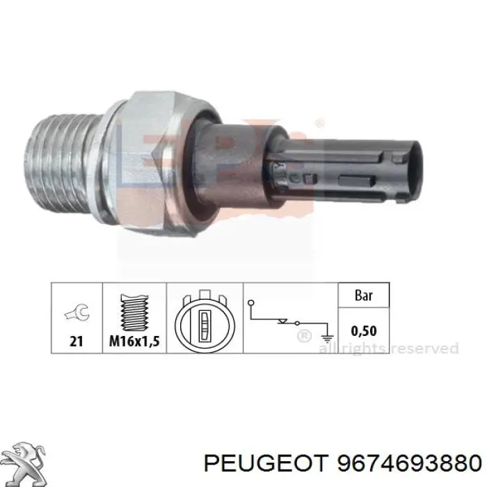 Манометри (показник тиску масла) Peugeot/Citroen 9674693880 ціна, від 13.64 USD