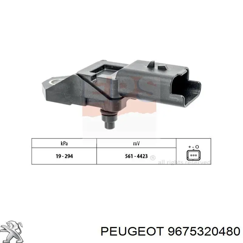 MAP сенсор Peugeot/Citroen 9675320480 ціна, від 32.41 USD