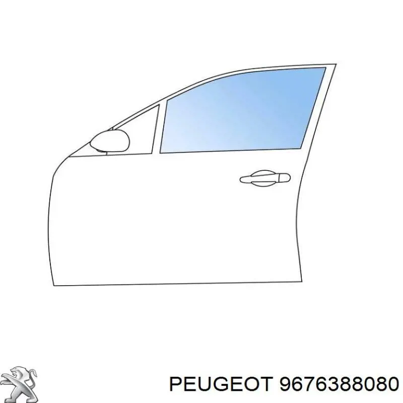 9673360780 Peugeot/Citroen скло передніх дверей, лівою