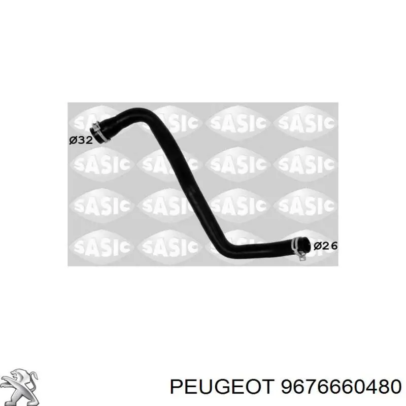 9676660480 Peugeot/Citroen Шланг/патрубок радіатора охолодження, нижній