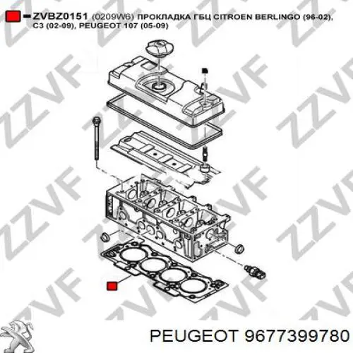 Купити 9677399780 Peugeot/Citroen Прокладка ГБЦ