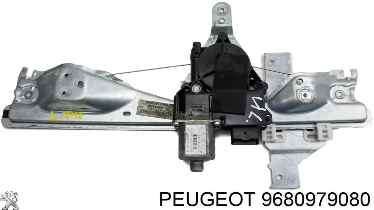 9680979080 Peugeot/Citroen механізм склопідіймача двері задньої, лівої