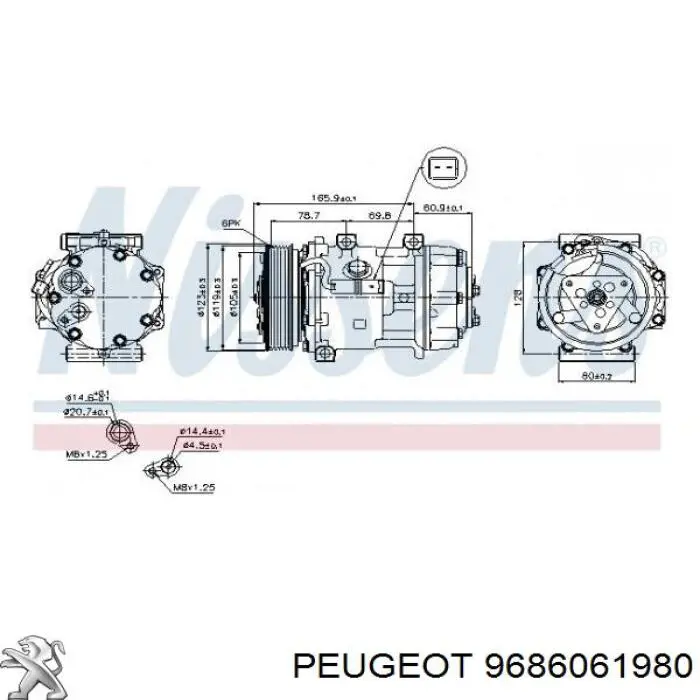 9686061980 Peugeot/Citroen компресор кондиціонера