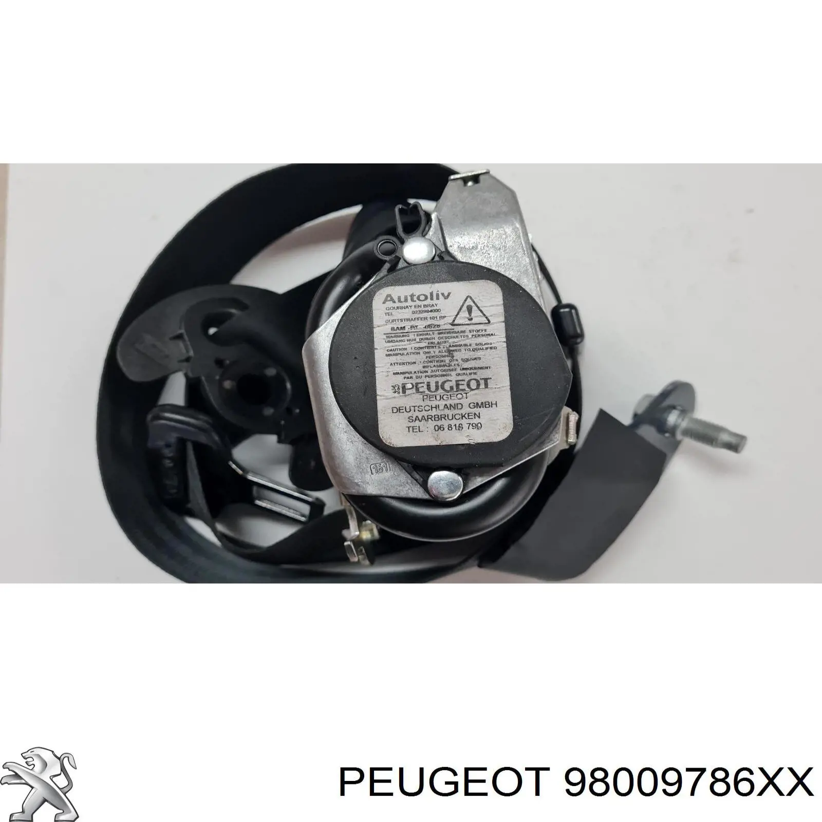 98009786XX Peugeot/Citroen Пасок безпеки передній лівий