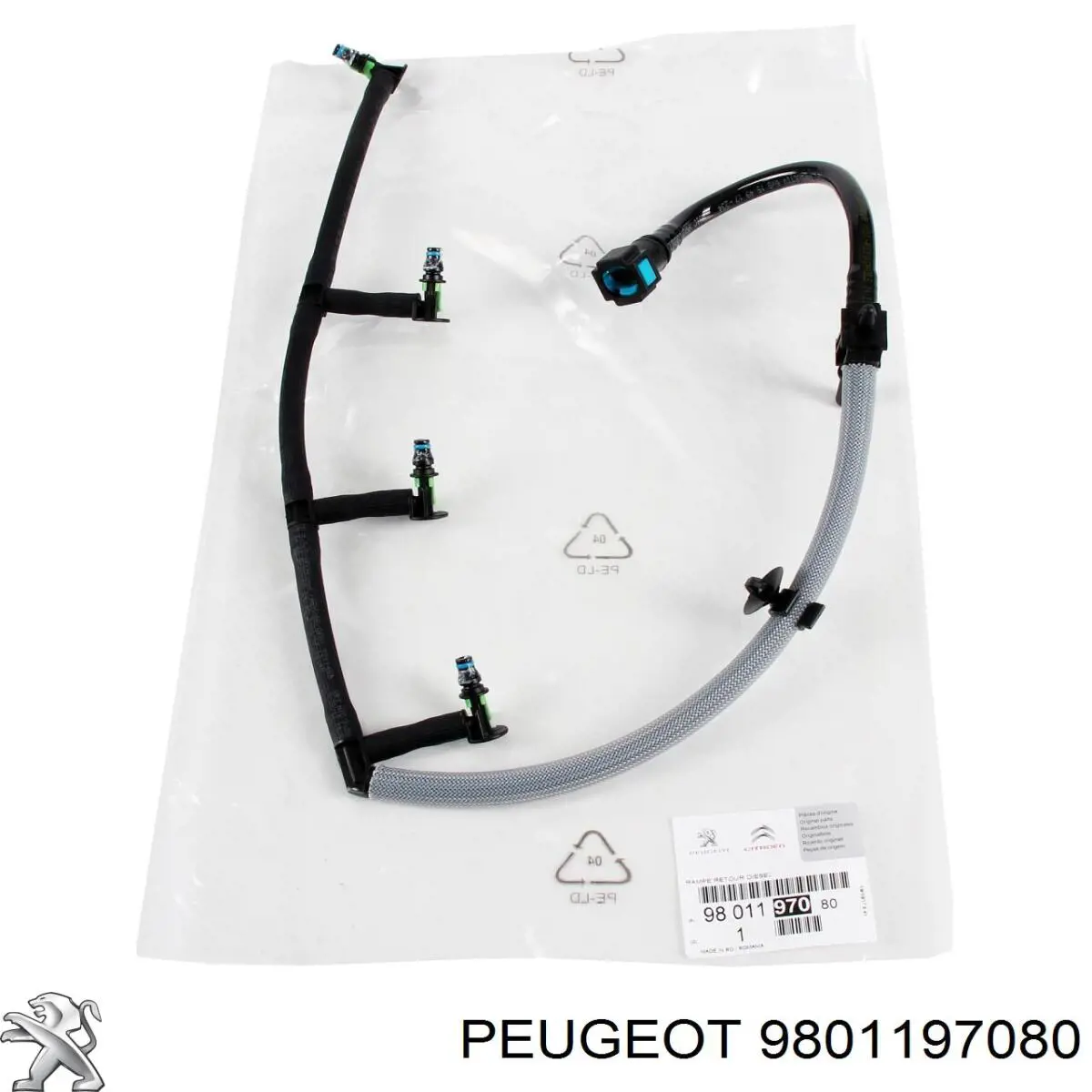 Купити 9801197080 Peugeot/Citroen Трубка паливна, зворотня від форсунок