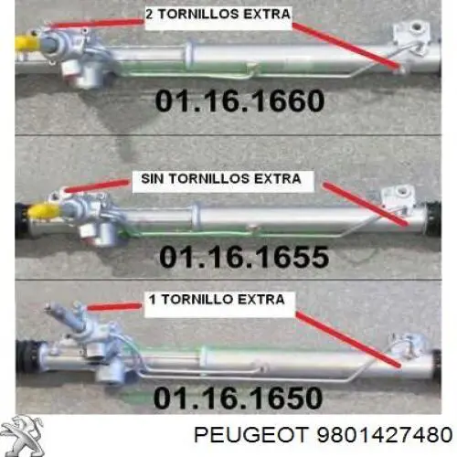 9801427480 Peugeot/Citroen Рейковий рульовий механізм