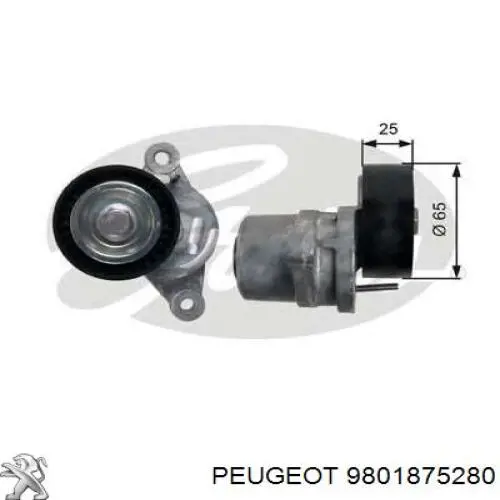 9801875280 Peugeot/Citroen натягувач приводного ременя