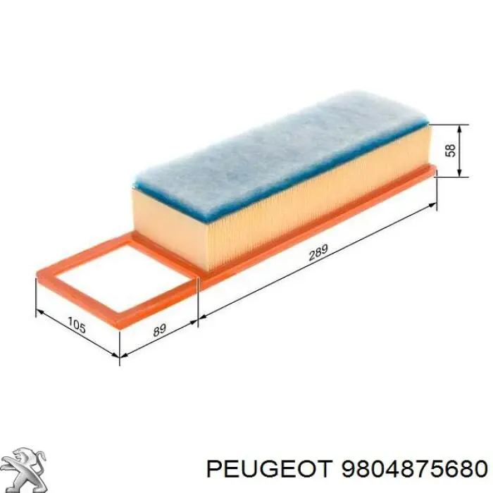 Купити 9804875680 Peugeot/Citroen Автомобільний фільтр повітря