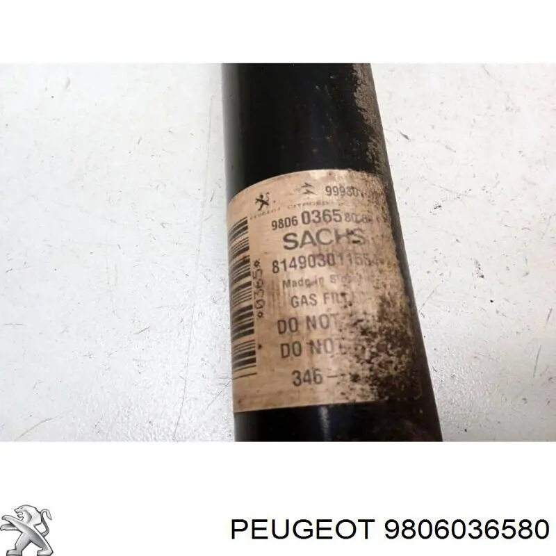 Задній амортизатор Peugeot/Citroen 9806036580