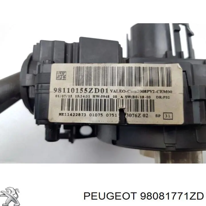 Перемикач підрульовий, правий Peugeot/Citroen 98081771ZD ціна, від  USD