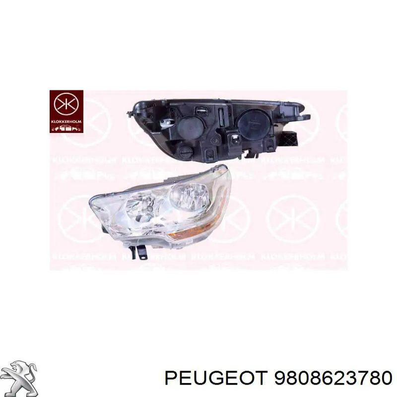 Купити 9808623780 Peugeot/Citroen Права блок фара