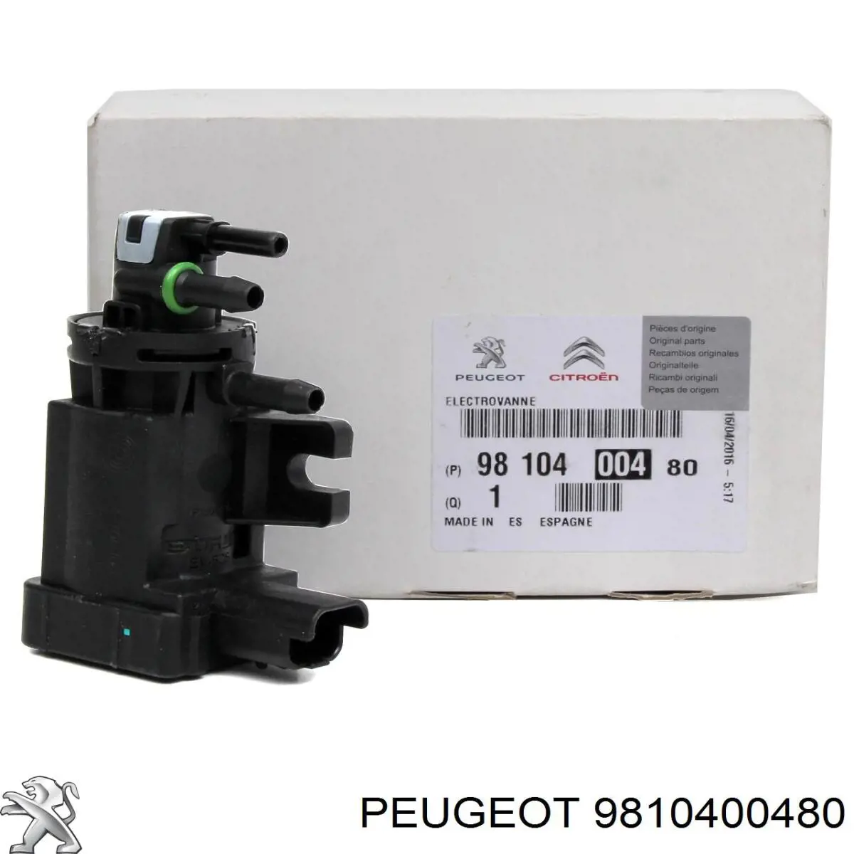 Клапан перетворювач тиску наддуву (соленоїд) 9810400480 Peugeot/Citroen
