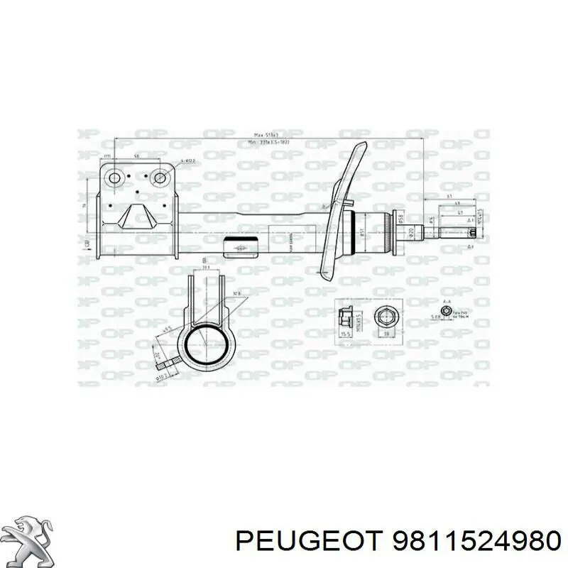 9811524980 Peugeot/Citroen Амортизатор передньої підвіски