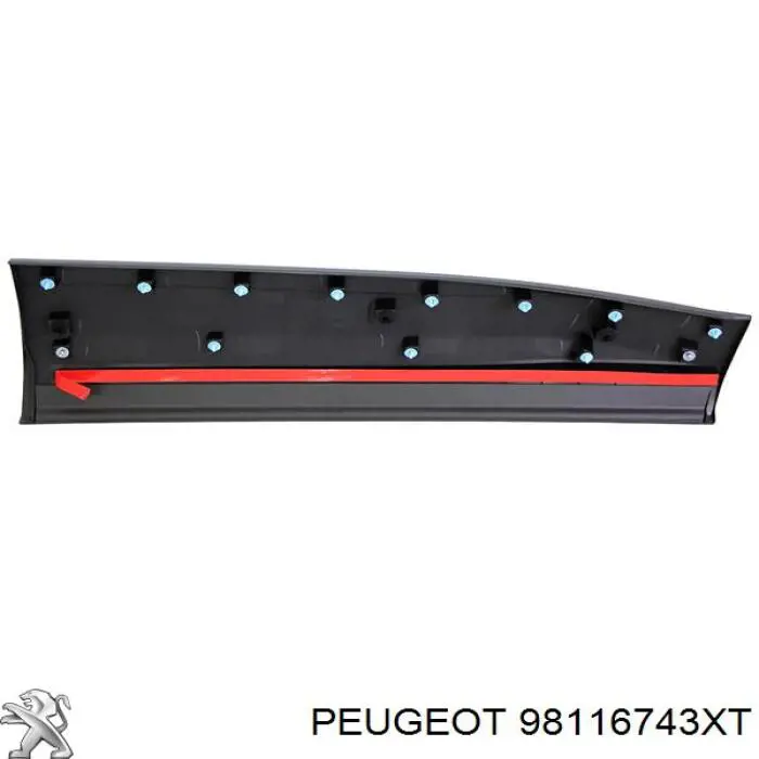 98116743XT Peugeot/Citroen Молдинг передніх лівих дверей