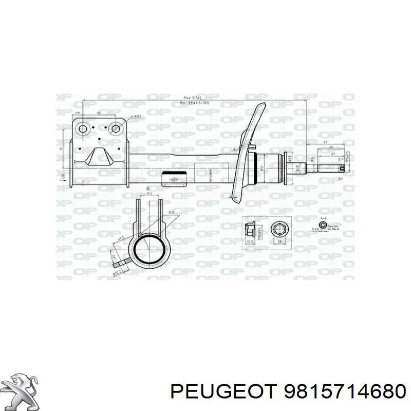 Купити 1623342880 Peugeot/Citroen Амортизатора передній лівий