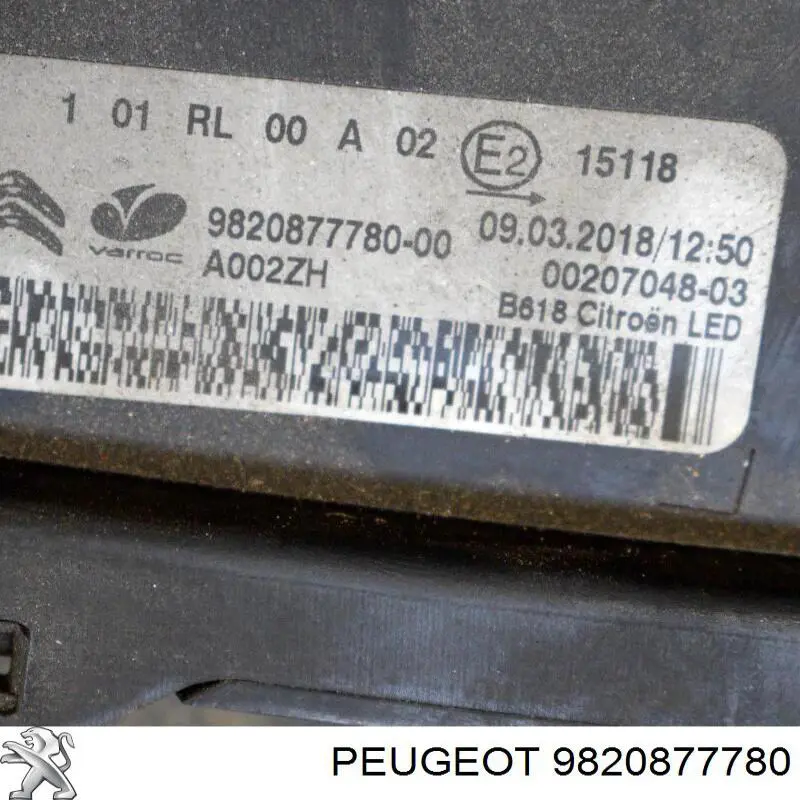 Фара денного світла, ліва Peugeot/Citroen 9820877780 ціна, від 69.44 USD