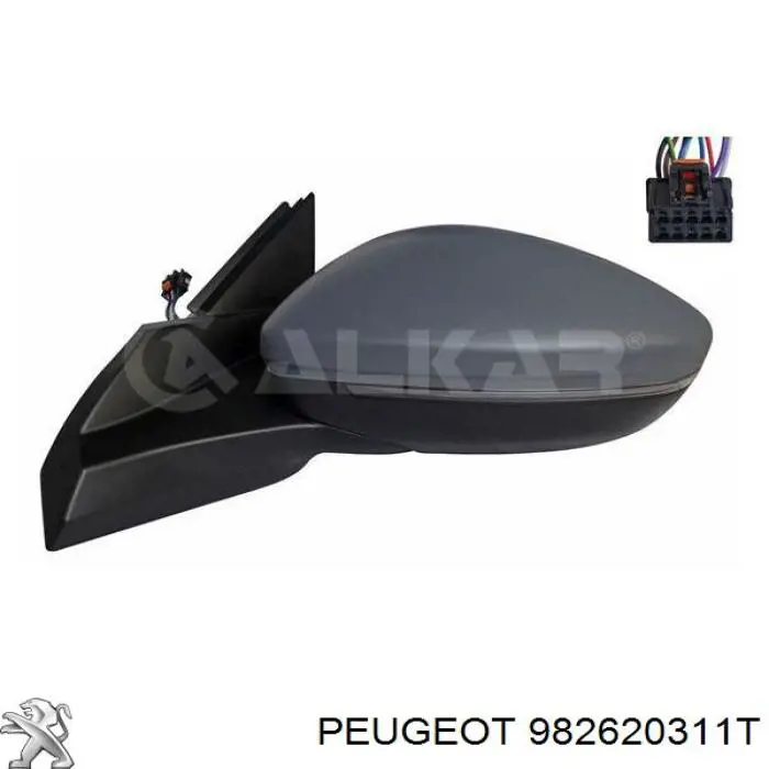 982620311T Peugeot/Citroen Накладка дзеркала заднього виду, права