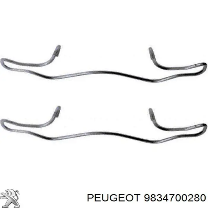Купити 9834700280 Peugeot/Citroen Комплект пружинок кріплення дискових колодок, передніх