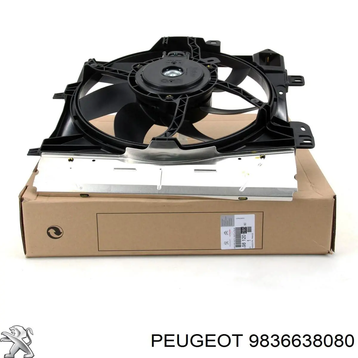 Купити 9836638080 Peugeot/Citroen Дифузор радіатора охолодження, в зборі з двигуном і крильчаткою