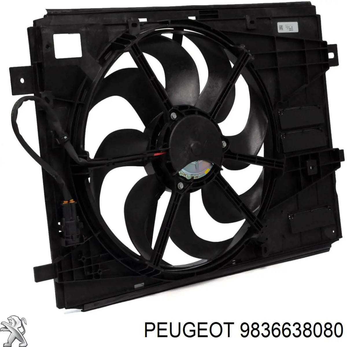 Купити 9836638080 Peugeot/Citroen Дифузор радіатора охолодження, в зборі з двигуном і крильчаткою