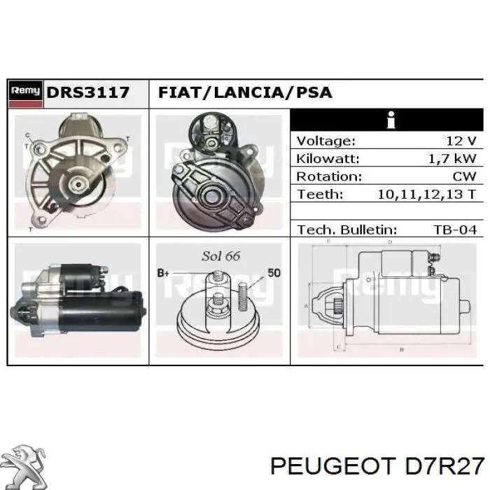 Стартер Peugeot/Citroen D7R27 ціна, від 36.60 USD