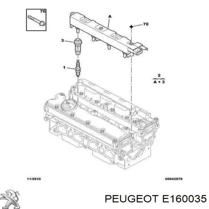 Свіча запалювання E160035 Peugeot/Citroen